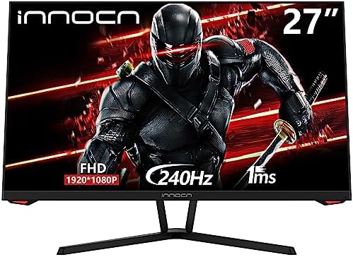 INNOCN 27G1H 27 Inch 240Hz 144Hz Gaming Monitor Full HD 1920 x 1080P Computer Monitor, FreeSync & G-Sync Support, Game Plus, Eye Care, VESA, DisplayPort, HDMI, Black