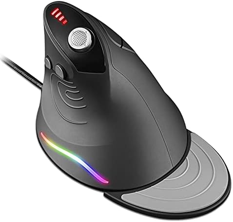 TRELC Gaming Mouse with 5 D Rocker, Ergonomic Mouse with 10000 DPI/12 Programmable Buttons/Palm Rest, RGB Vertical Gaming Mice Wired for PC/Laptop/E-Sports/Gamer (for Small Hand, Black)
